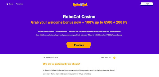 Robocat new online casinos NZ with daily cashback